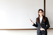 a young businesswoman teaching