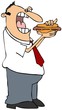 Man eating a hot dog