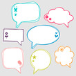 Pretty doodle speech bubbles set