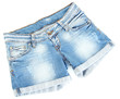 women jeans shorts isolated on white background