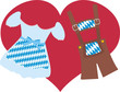Vektor: Dirndl und Lederhose mit Herz Dirndl und Lederhose mit Herz