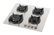 Stainless steel gas hob isolated with clipping path