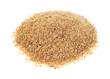 Coconut palm sugar on white background