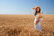 Girl on wheat field