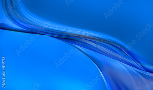 Illustration: Blue background and fractal wave Blue background and fractal wave