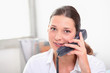 Secretary with telephone
