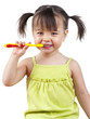 Girl brushing teeth