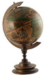 Replica of antique representation of the globe isolated on white