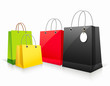 Shopping collection colorful paper bag empty, vector