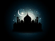 Beautiful religious eid background with mosque.