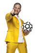 young  football manager  shows you