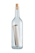 letter or message in a bottle on a white background