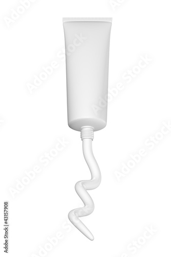 Illustration: toothpaste, ointment or suntan cream squeezed from a tube toothpaste, ointment or suntan cream squeezed from a tube