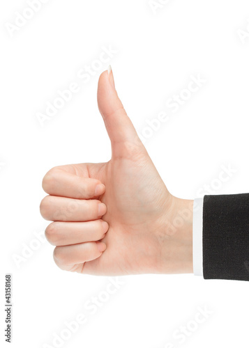 Photo: Ok. Gesture of the hand on white background Ok. Gesture of the hand on white background