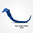 Vektor: Blue origami snake Blue origami snake