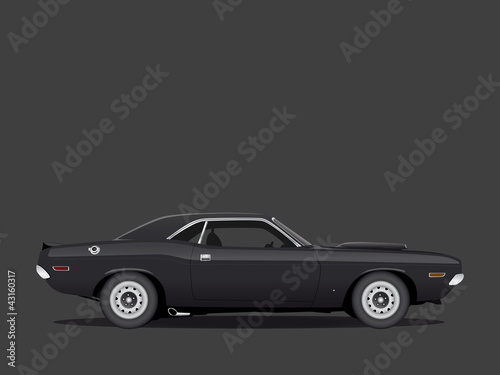 Vektor: Black Muscle Car Black Muscle Car