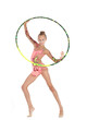 Photo: young gymnast performs with the hoop young gymnast performs with the hoop
