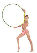 Photo: young gymnast performs with the hoop young gymnast performs with the hoop