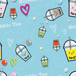 Vector: Bubble Tea - seamless pattern Bubble Tea - seamless pattern