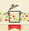Vector: pan with vegetable, food background vector illustration EPS10. pan with vegetable, food background vector illustration EPS10.