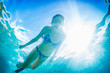 Woman Snorkeling in Tropical Ocean