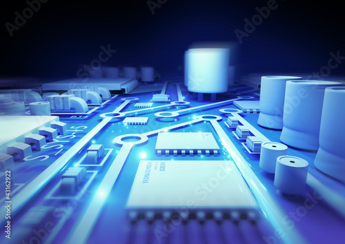 Illustration: Blue Circuit Board Blue Circuit Board