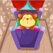 Vector: Cartoon monkey sleeping Cartoon monkey sleeping