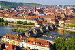 Picturesque landscape with Wurzburg, old town. Germany