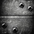 iron plate with bullet hole