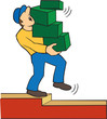 man with heavy pack