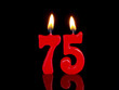 Birthday-anniversary candles showing Nr. 75