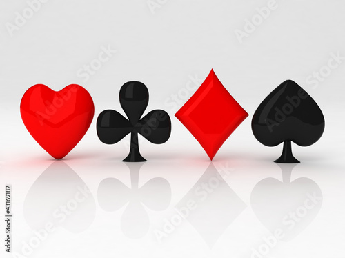 Illustration: 3d card symbol with reflection 3d card symbol with reflection