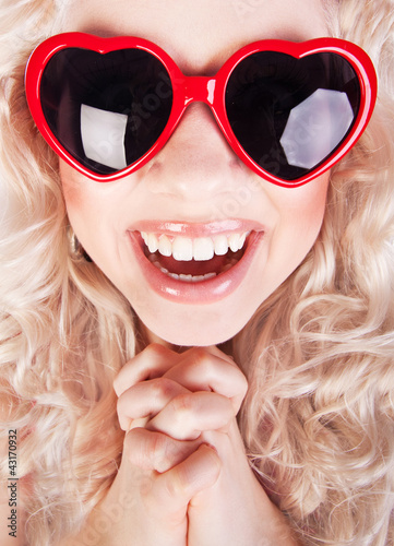 Photo: Excited girl, fish eye portrait Excited girl, fish eye portrait