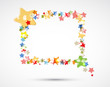 abstract light color stars frame flying vector background