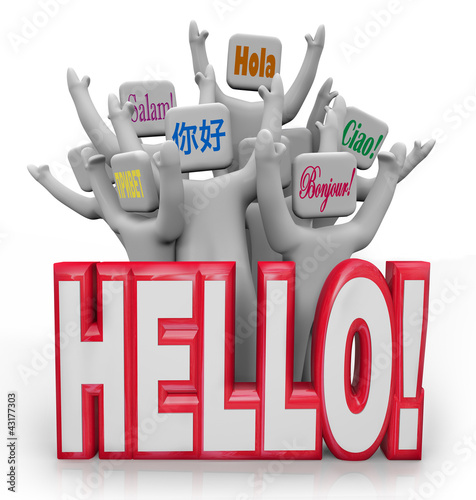 Illustration: Hello People Greeting in Different International Languages Hello People Greeting in Different International Languages