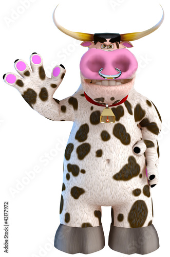 Illustration: bull cartoon in hello my friend bull cartoon in hello my friend