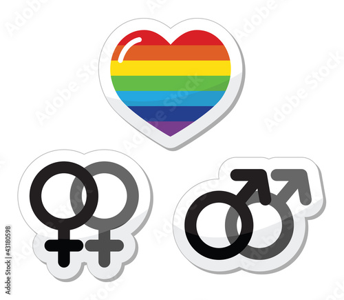Vector: Gay couple, gay love icons set Gay couple, gay love icons set