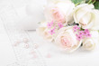 White roses with perls