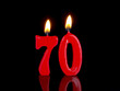 Birthday-anniversary candles showing Nr. 70