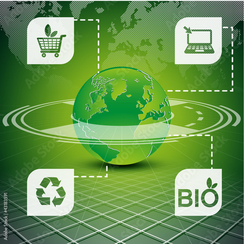 Vector: commerce bio/planète verte commerce bio/planète verte