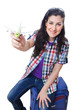 Girl preparing to travel for vacation