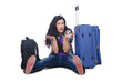 Girl preparing to travel for vacation
