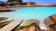 Formentera Es Calo port with turquoise beach