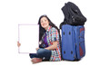 Girl preparing to travel for vacation