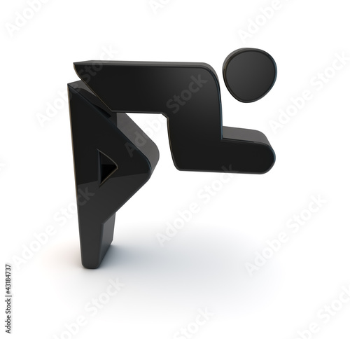 Illustration: sprinter runner symbol 3d sprinter runner symbol 3d