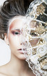 Pretty woman - transparent vintage fan - retro beauty style