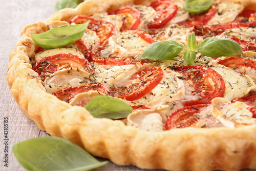 Photo: tomato, cheese and basil tart tomato, cheese and basil tart