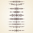 Vintage decorative ornaments text dividers set