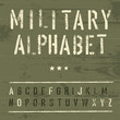 Military Vintage Alphabet. Vector, EPS10