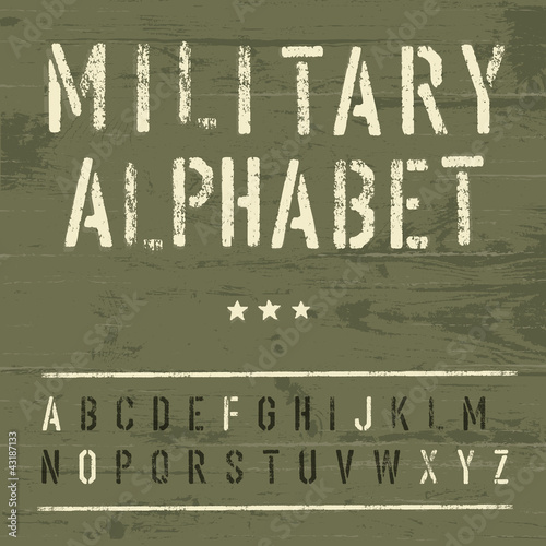 Vector: Military Vintage Alphabet. Vector, EPS10 Military Vintage Alphabet. Vector, EPS10